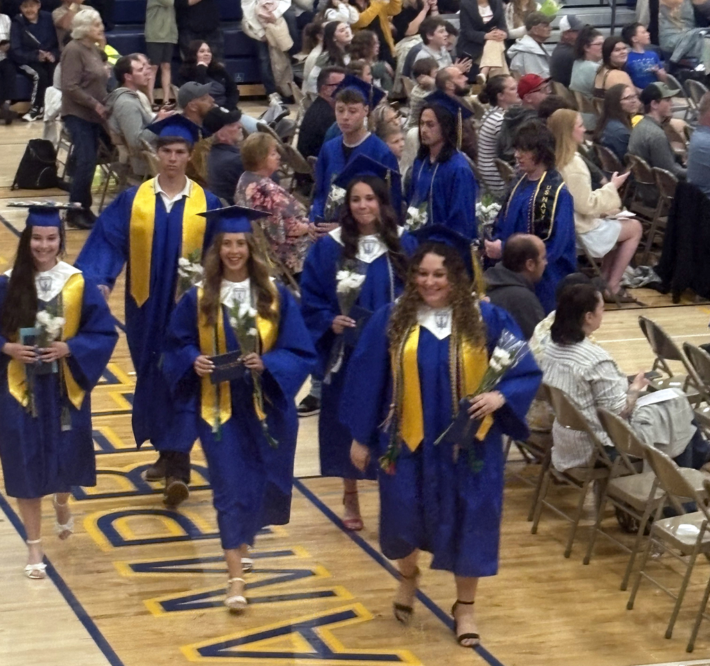 CHS Class of 2026 Vals & Sals marching out after receiving their diplomas.