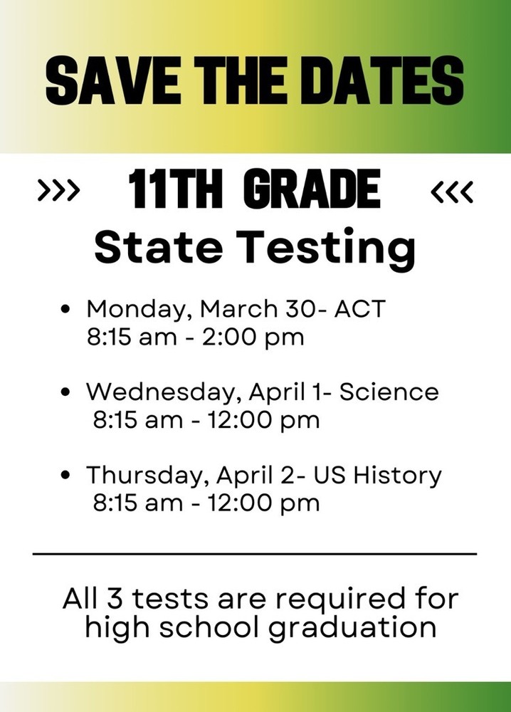 11th grade state testing
