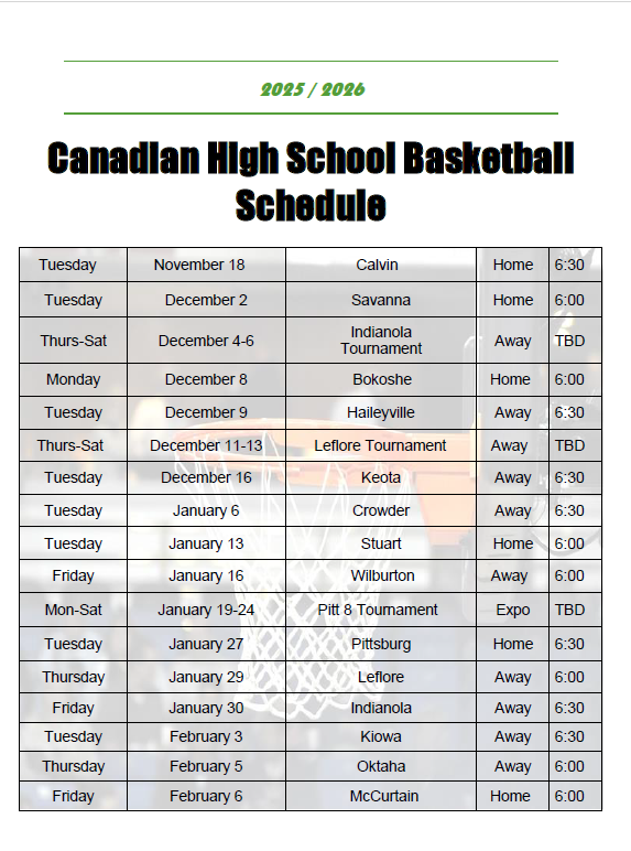 hs bball sched