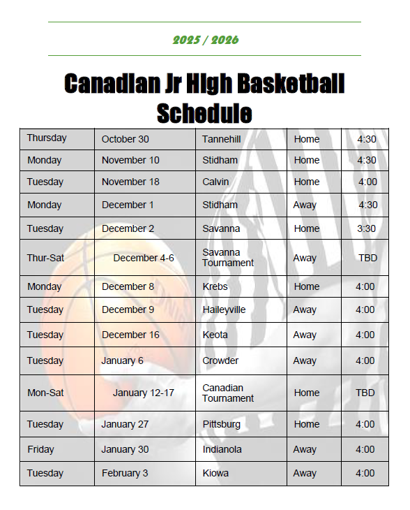 JH bball sched