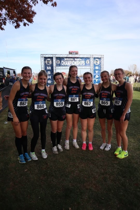 Canby Girls' Cross Country Team State Meet Photograph