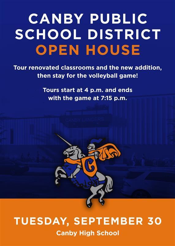 Open House Invitation for September 30 from 4:00 pm - 7:00 pm