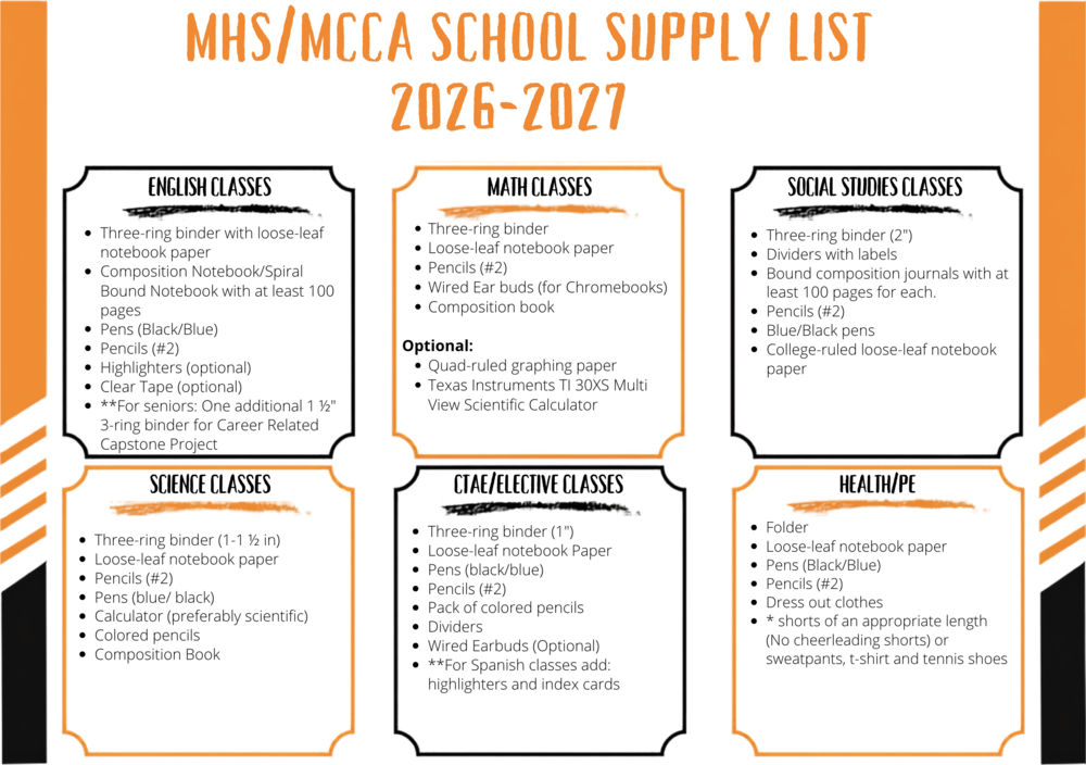 26-27 school supply list