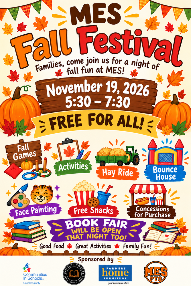 Fall Festival graphic with fall colors and graphics