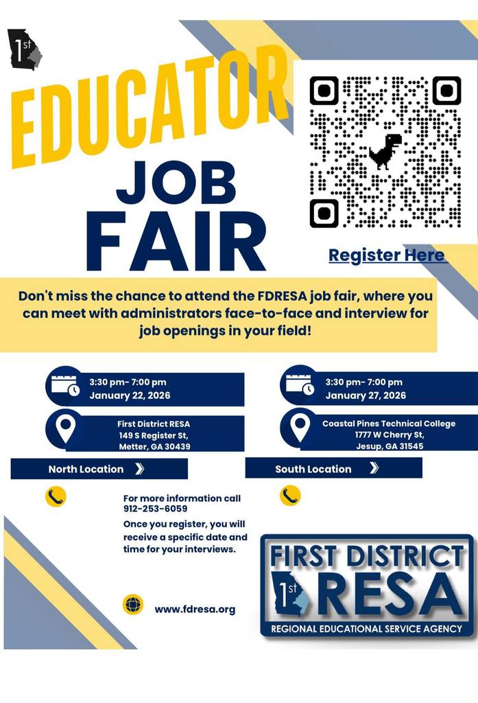 First District RESA Job Fair flyer