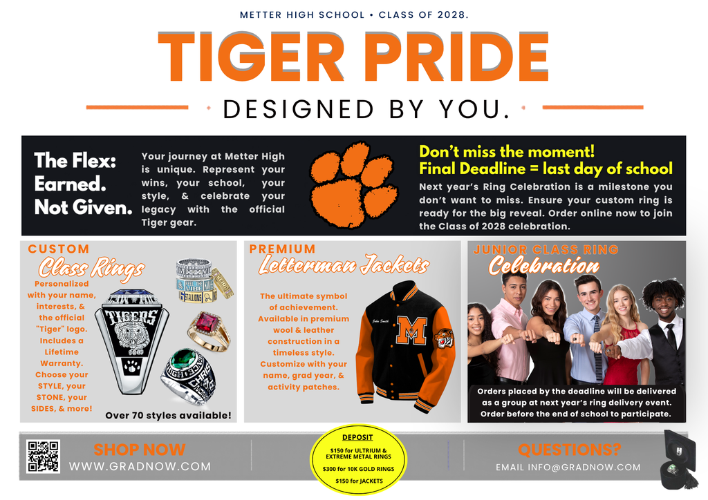 flyer about rings and ajckets