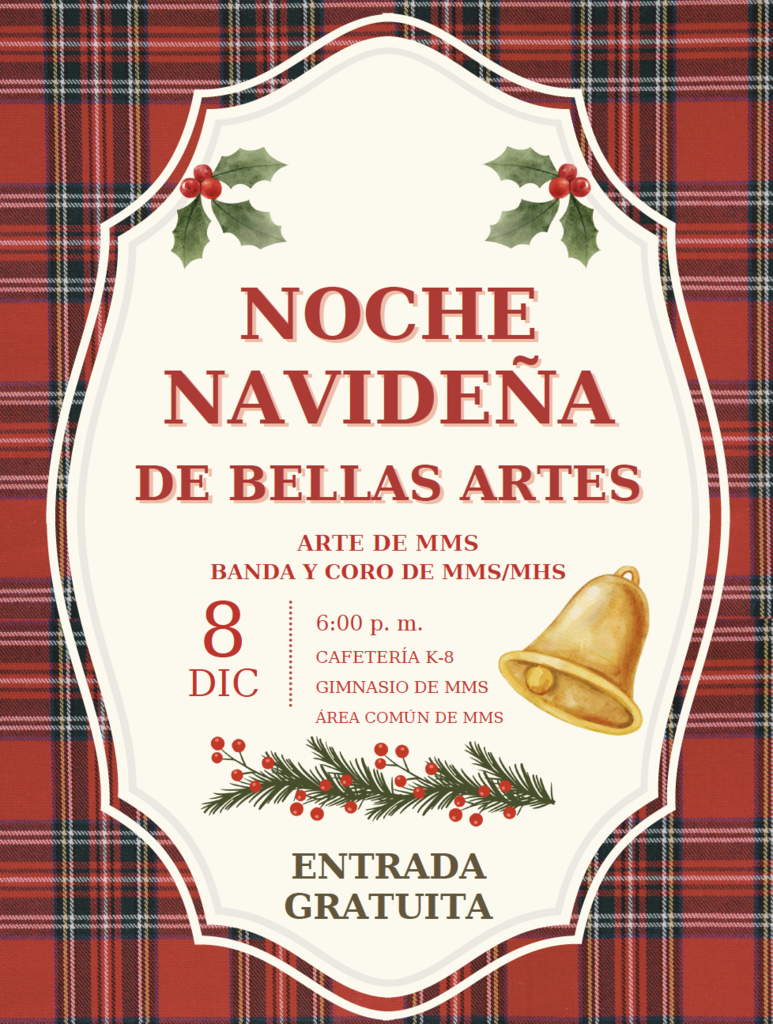 fine arts night flyer with date and time - spanish