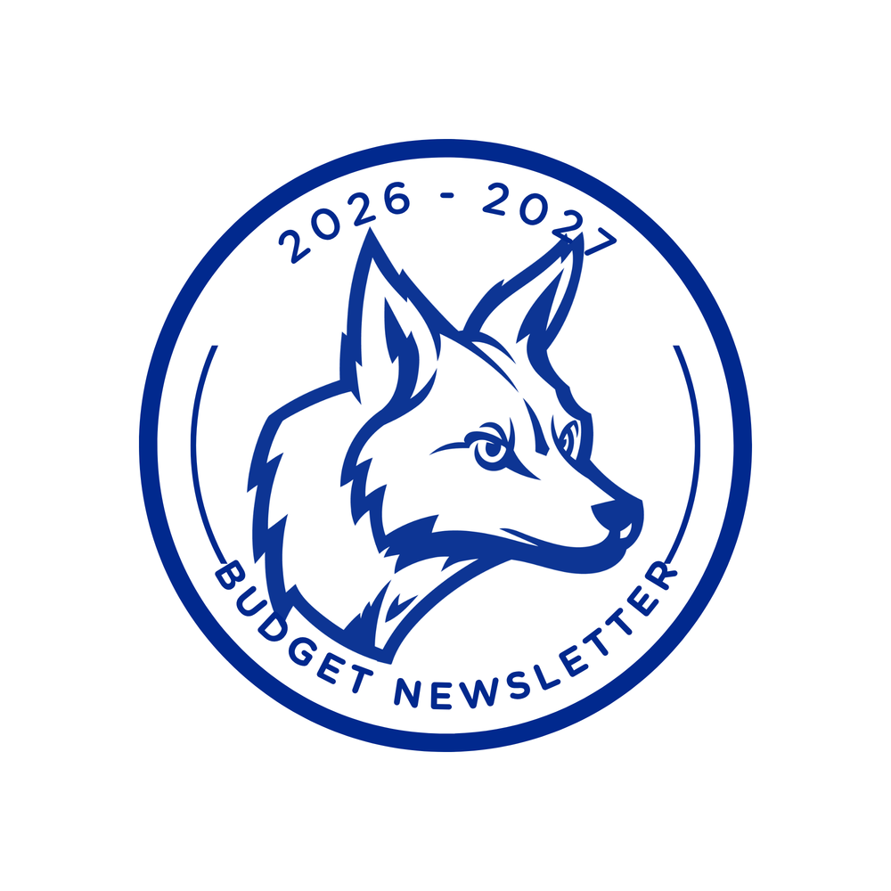 26-27 budget newsletter image with coyote logo