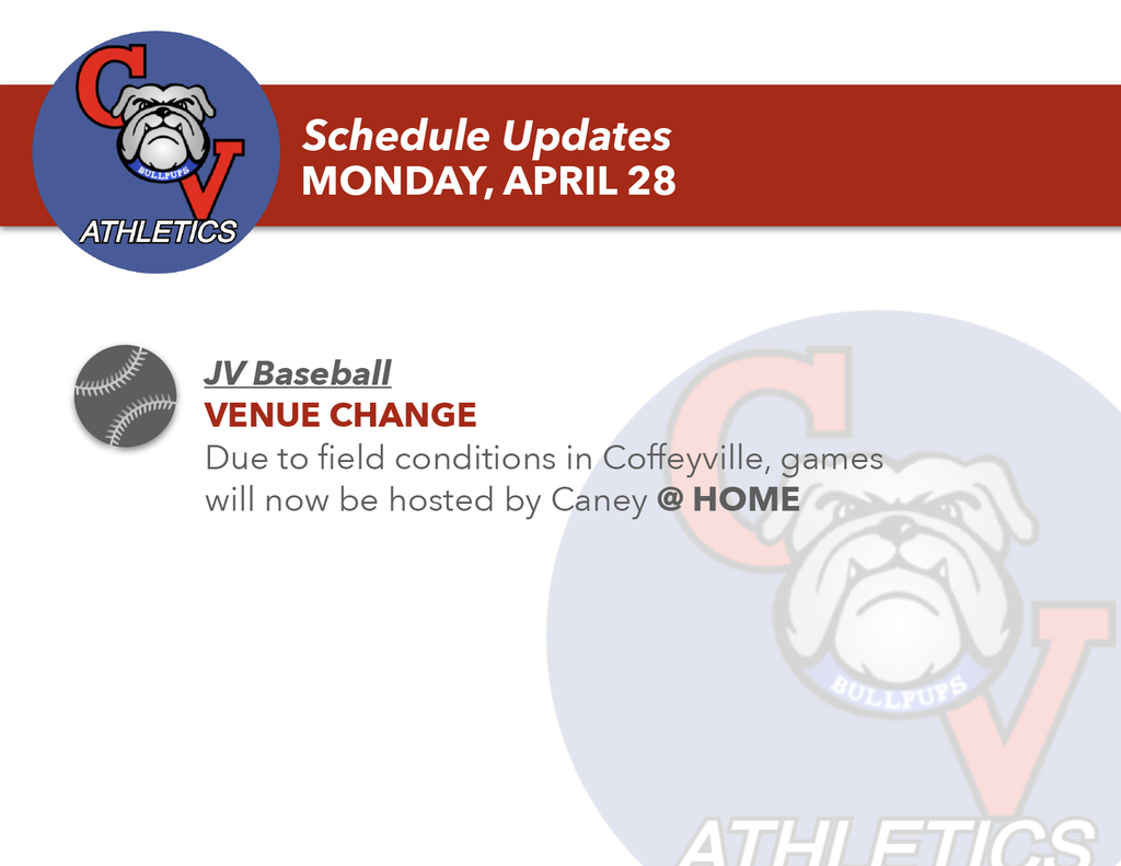 jv baseball venue change