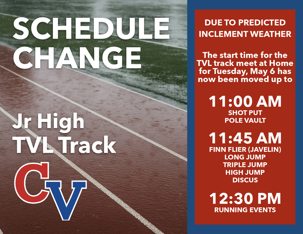 SCHEDULE CHANGE