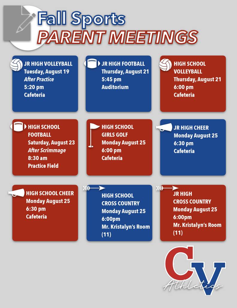 Fall Sports Parent Meetings
