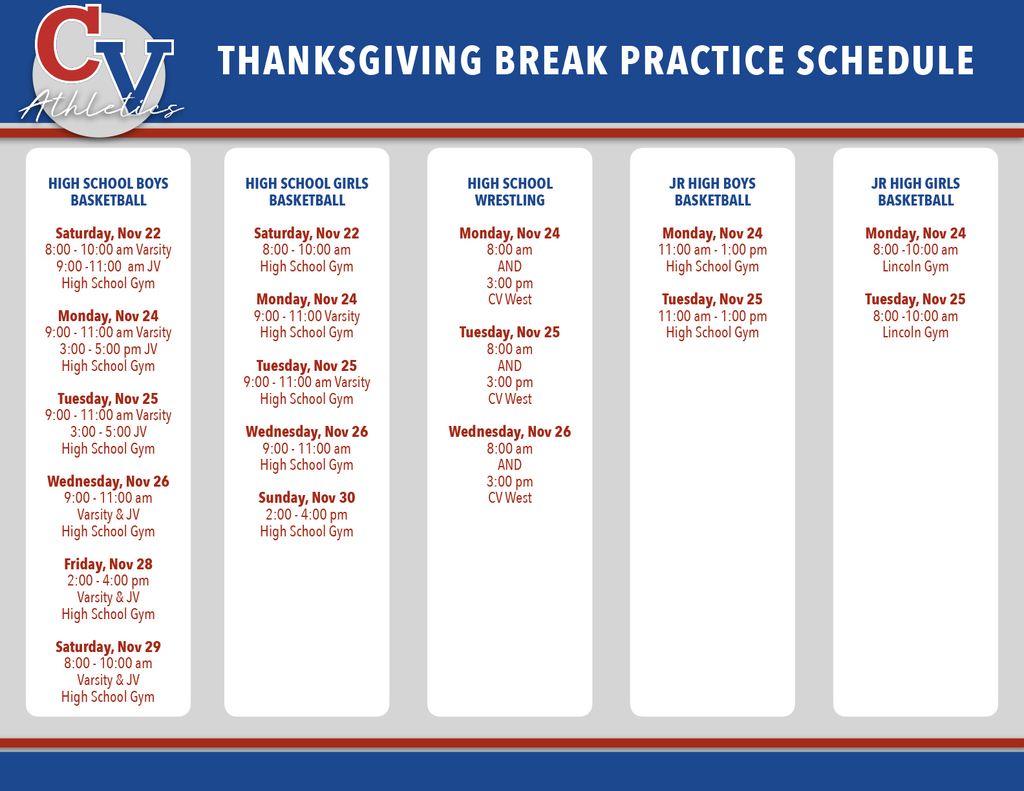 Thanksgiving Break Practice