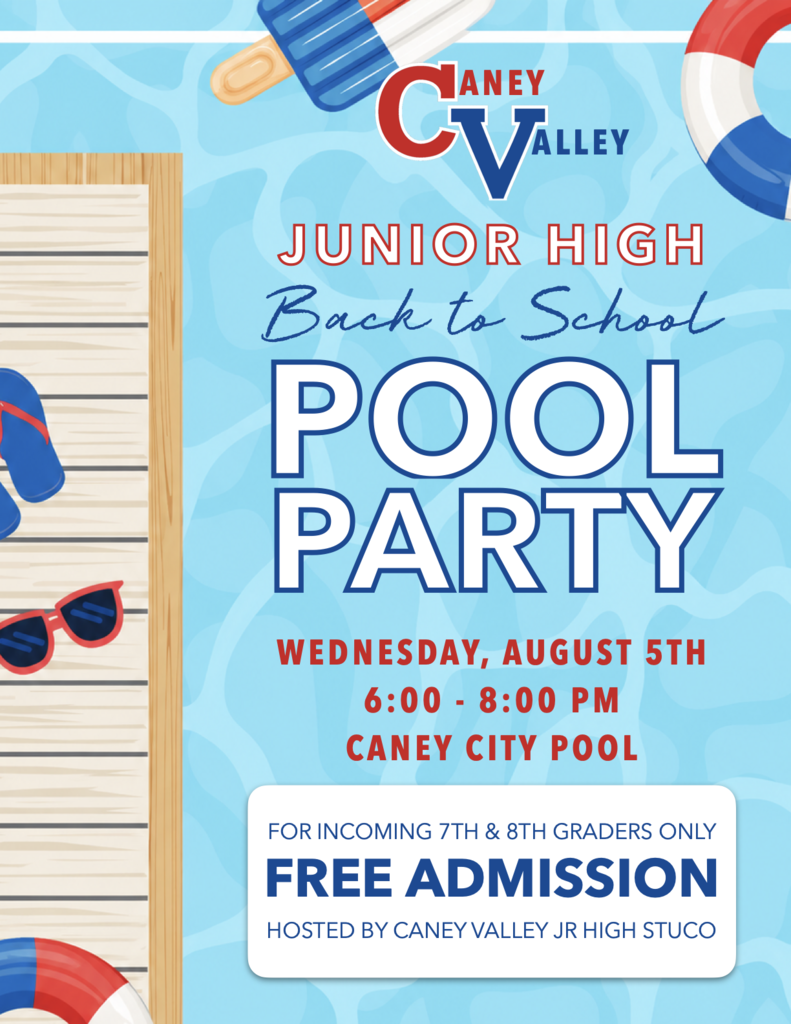 Pool Party Flier for JH Back to School party.