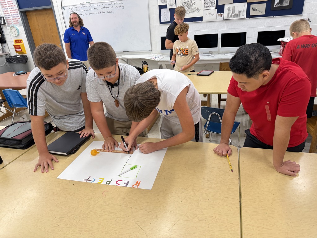 JH Art students working on Respect posters