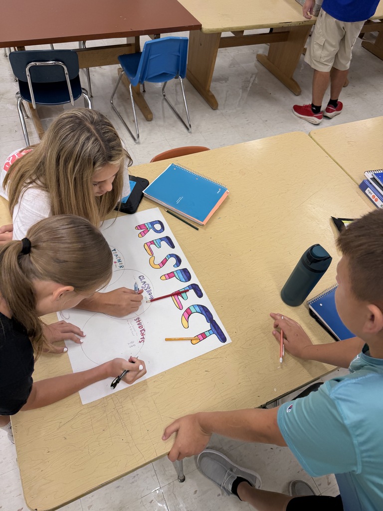 JH Art students working on Respect poster