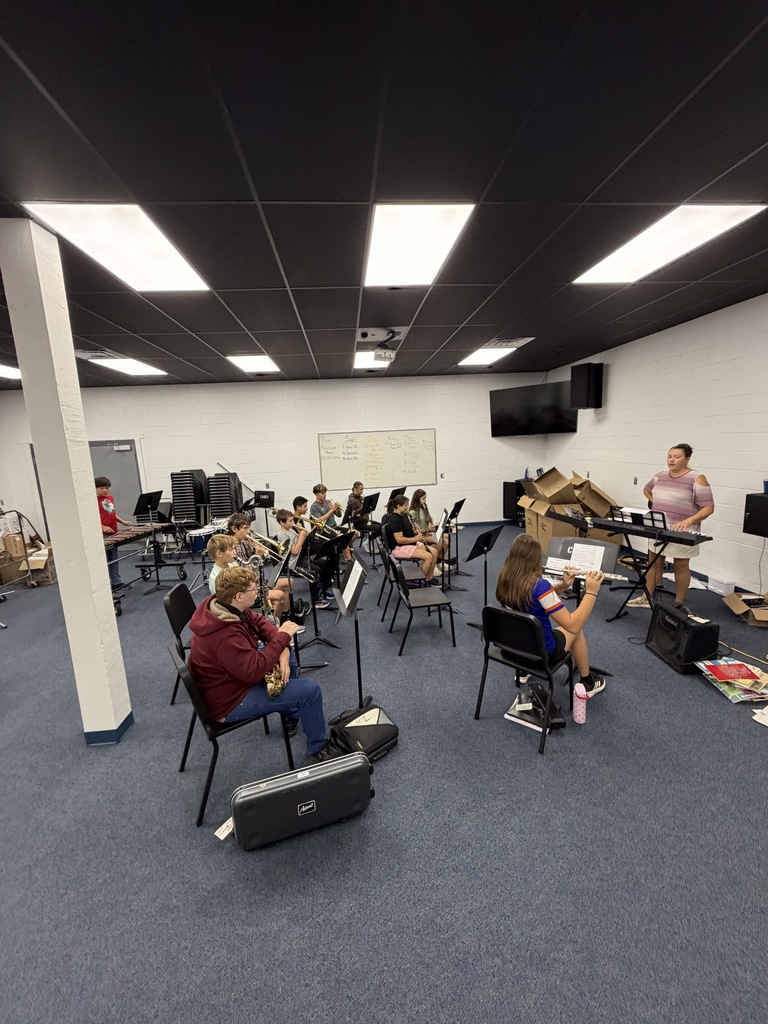 JH Band students practicing