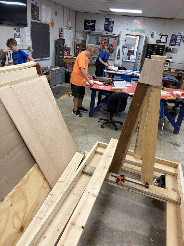 students working on project