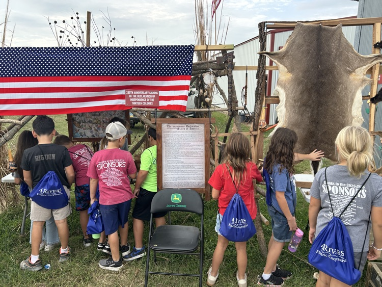 students learning about Kansas prairie
