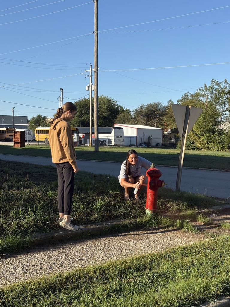 Seniors painting Fire Hydrants