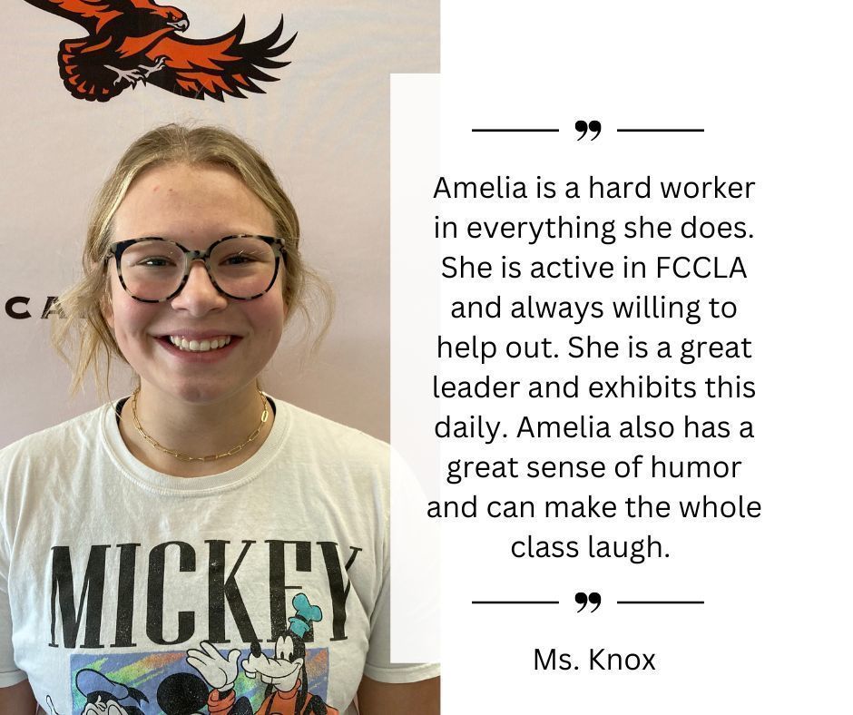 December Middle School Student of the Month Canistota School District