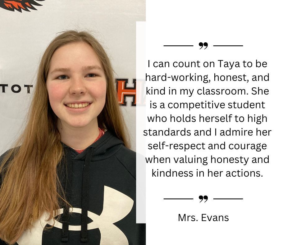 March Middle School Student of the Month Canistota School District