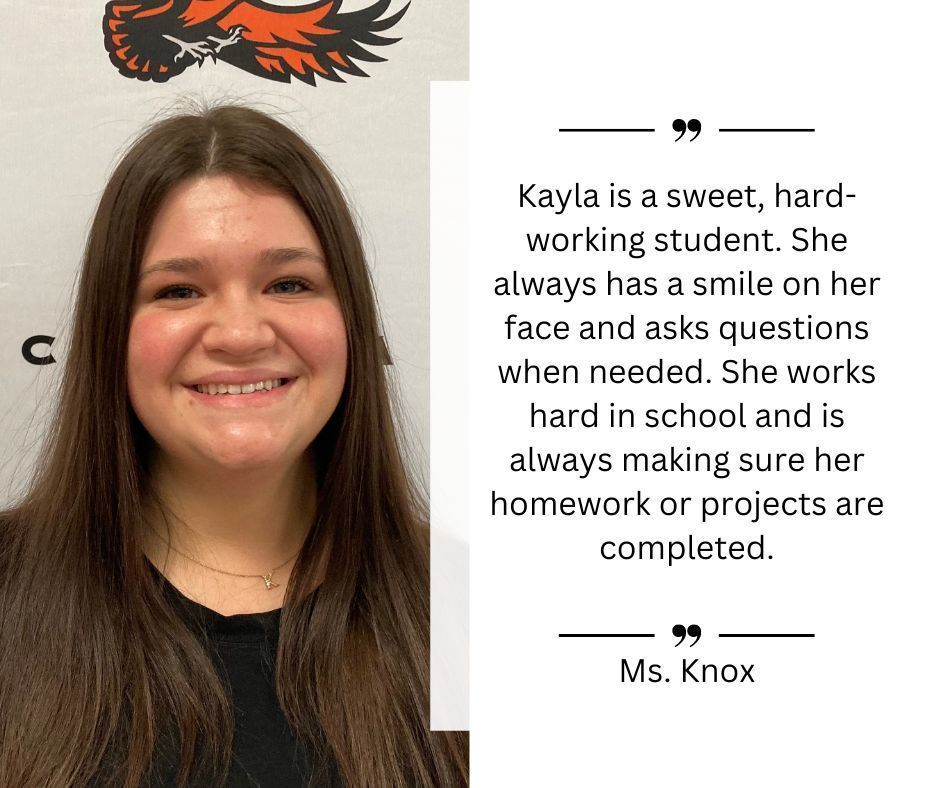 April High School Student of the Month Canistota School District