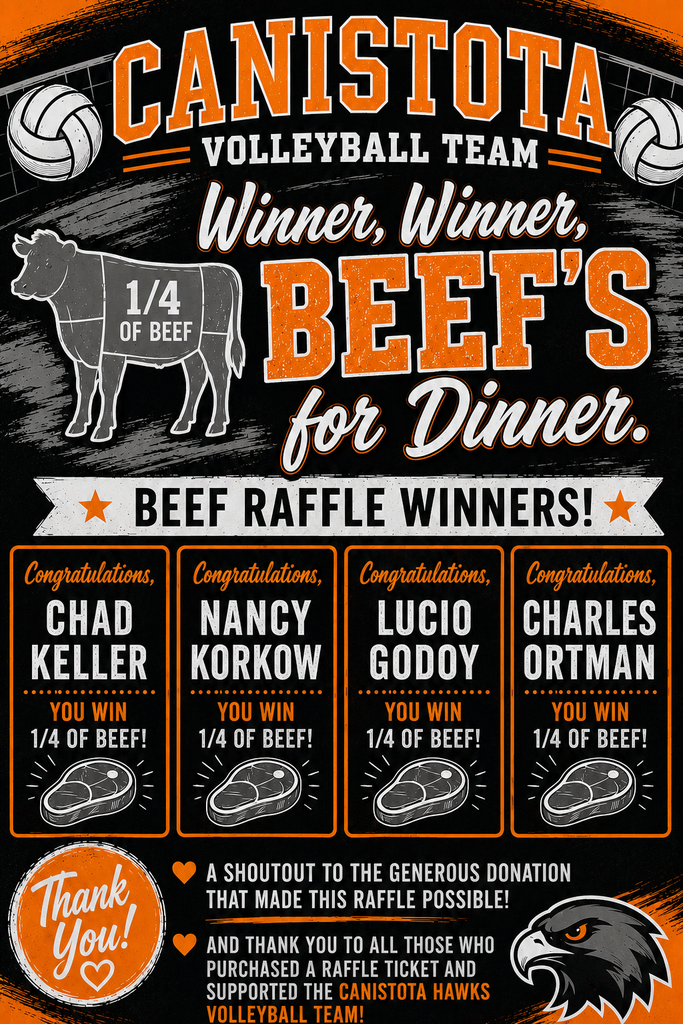 Beef Raffle Winners Announcement