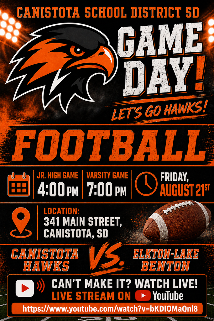 Game Day poster for Canistota Football