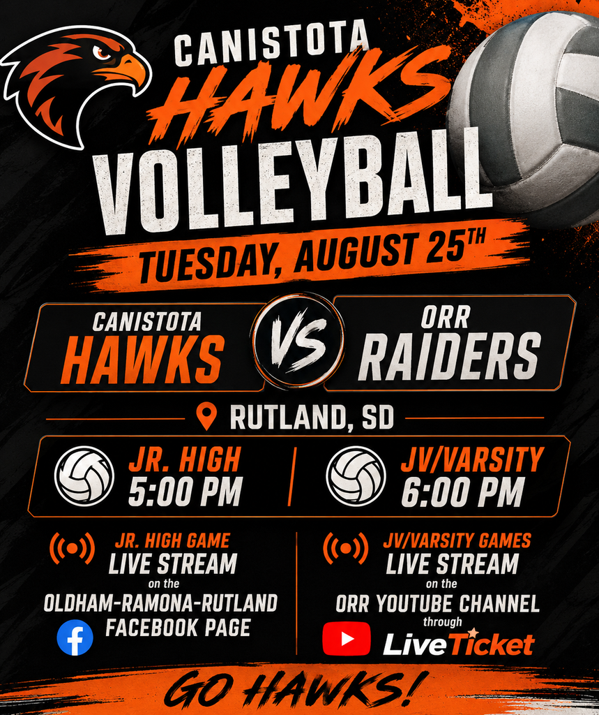 Volleyball Announcement for ORR game on Tuesday, August 25