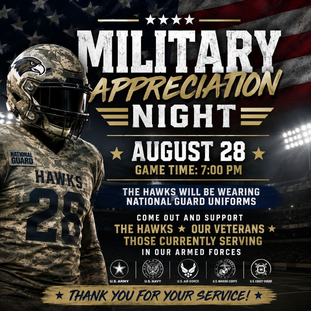 Military Appreciation Night football poster