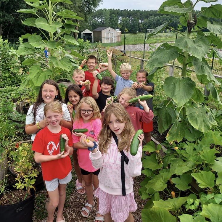 cannon kids in garden