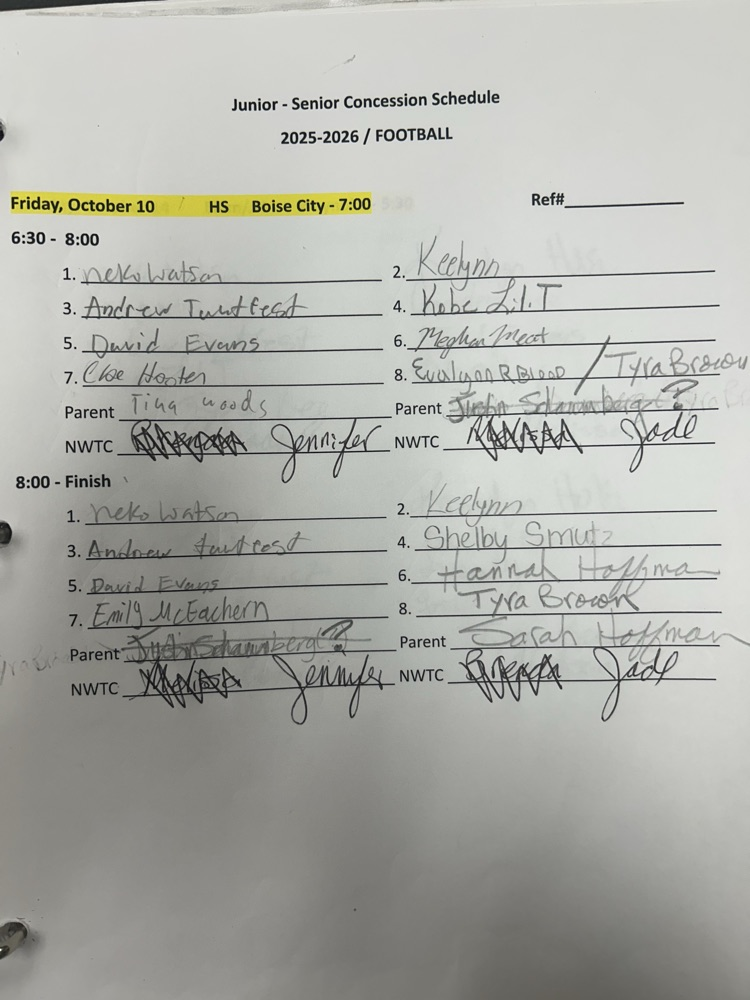 Friday 10-10 HS Boise city game