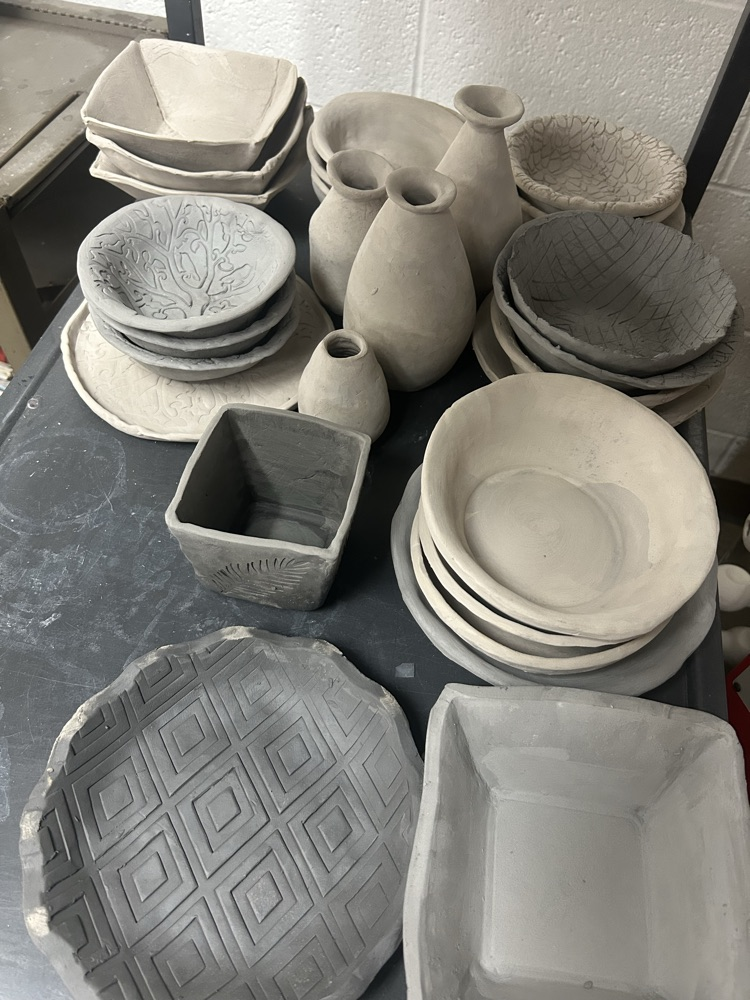 greenware bowls and vases