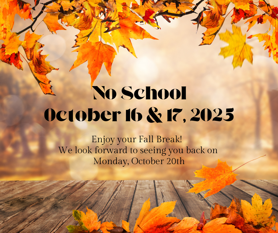 No School October 16 & 17, 2025