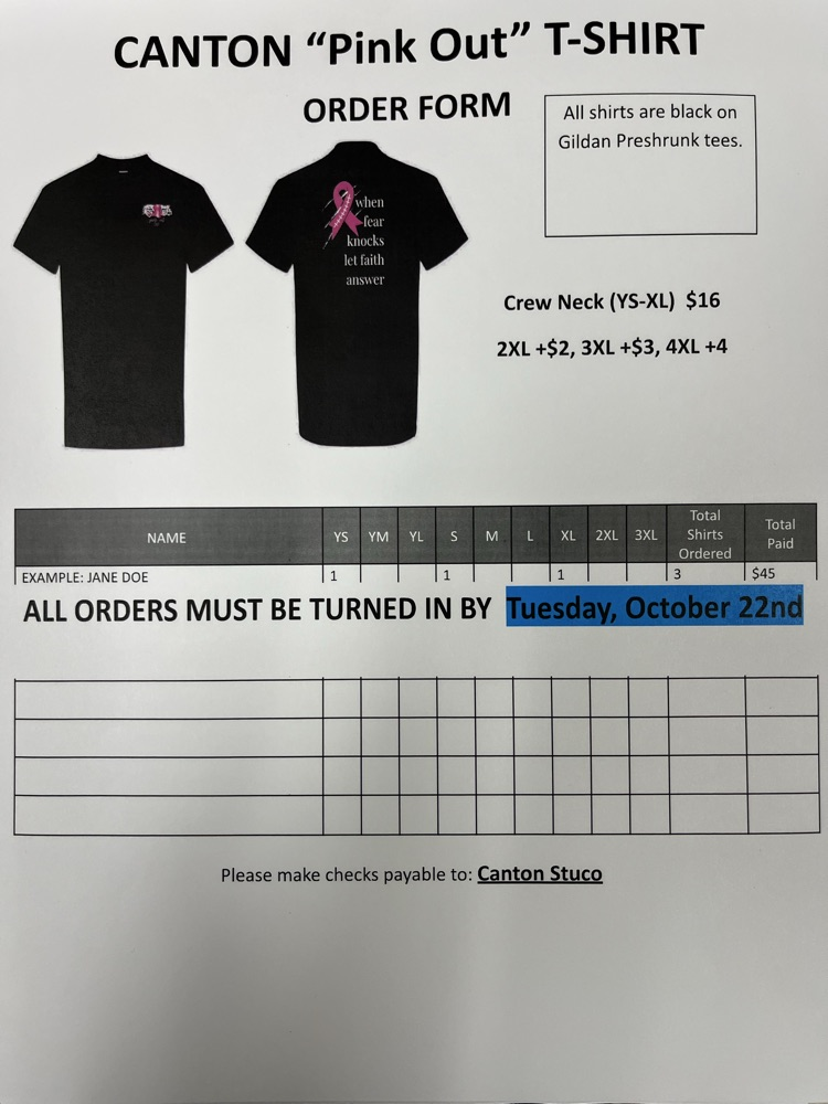 Pink Out shirts 