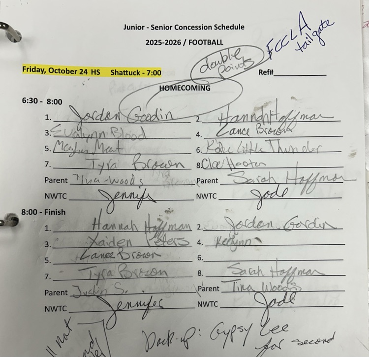 Friday, October 24 - Homecoming