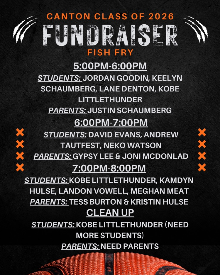 Class of 2026 Fish Fry Fundraiser January 30th @6pm