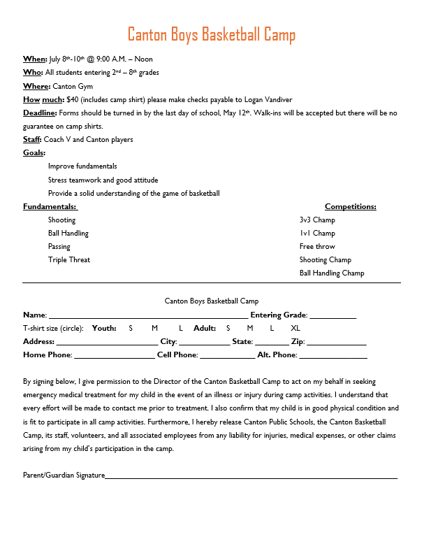 Canton Basketball Camp