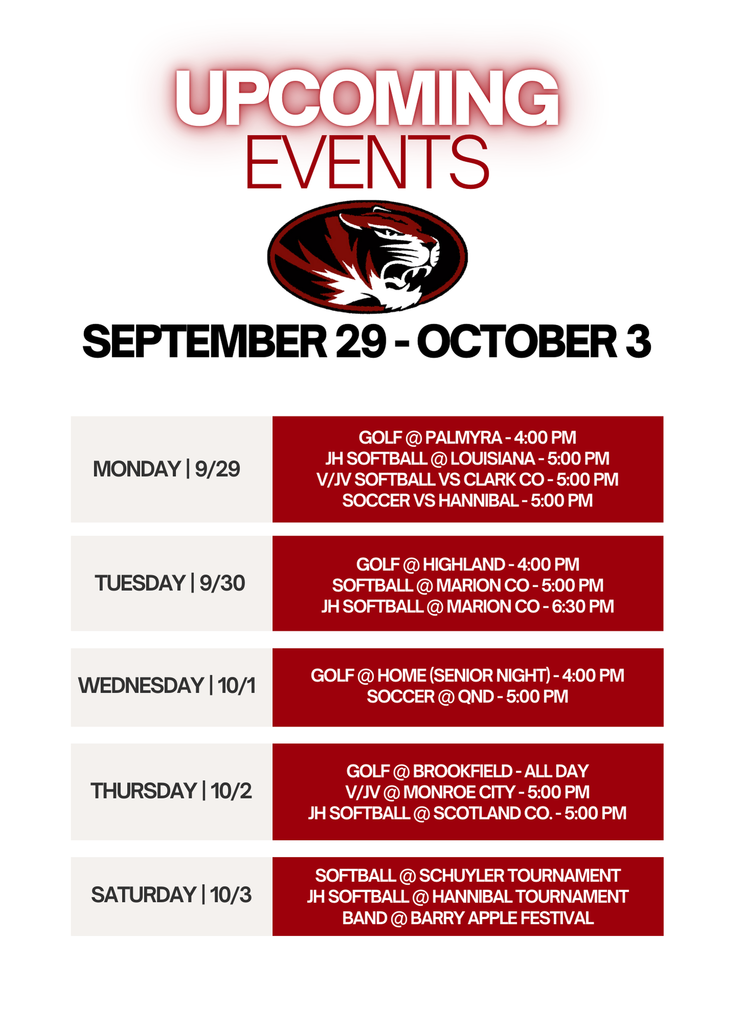 Events 9/29-10/3