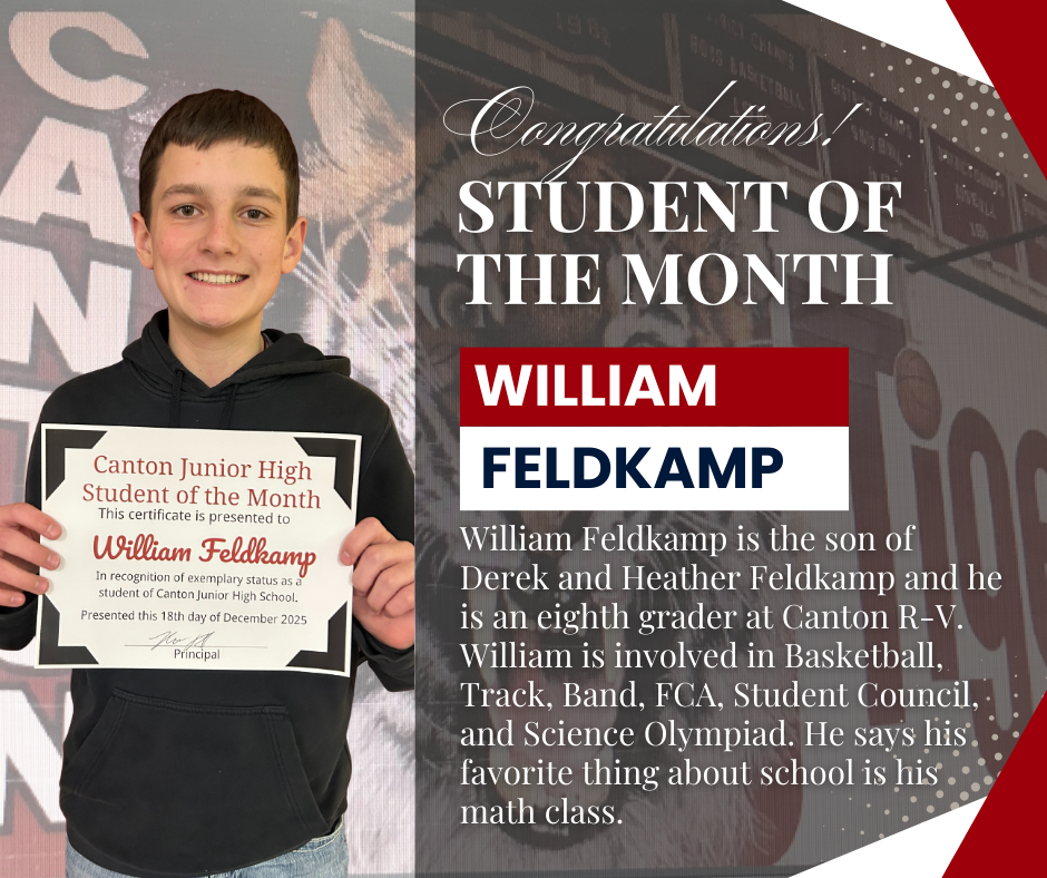 Canotn High School Recognizes Students of the Month