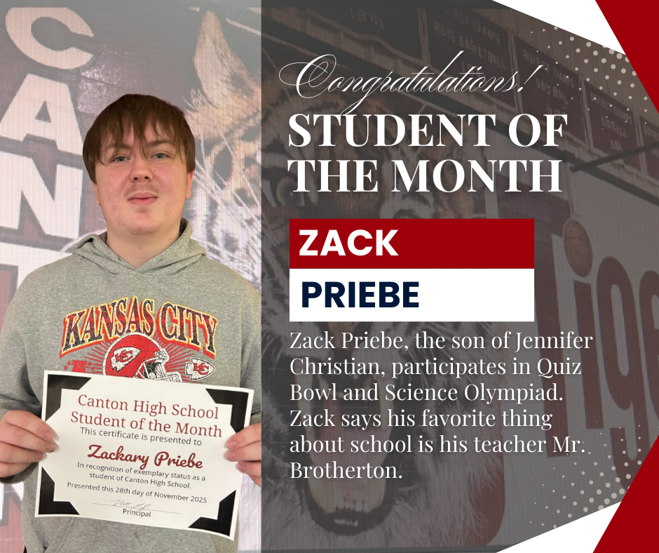 Canotn High School Recognizes Students of the Month