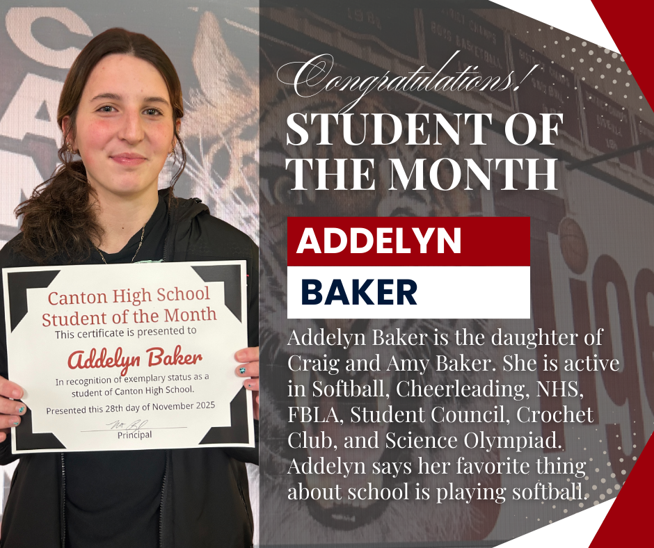 Canotn High School Recognizes Students of the Month