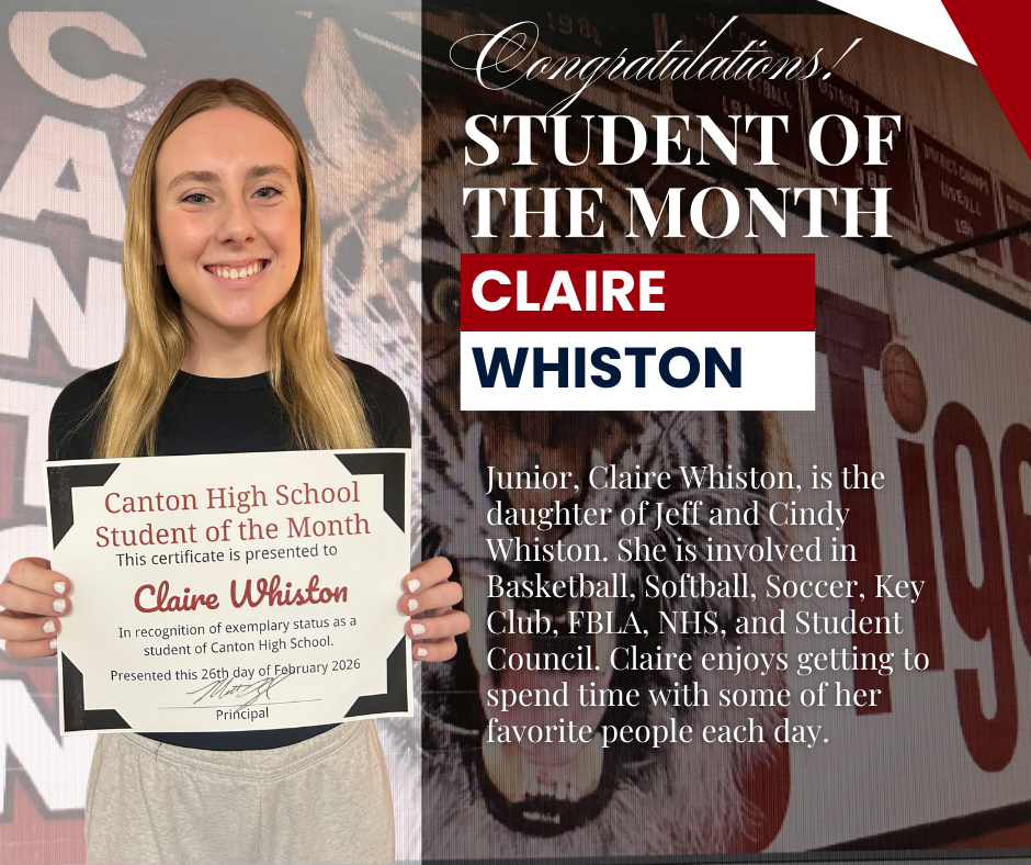 Canotn High School Recognizes Students of the Month