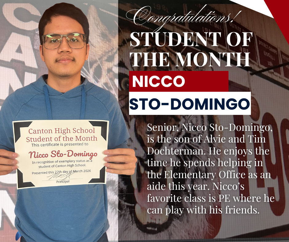 March Student of the Month Nicco Sto Domingo