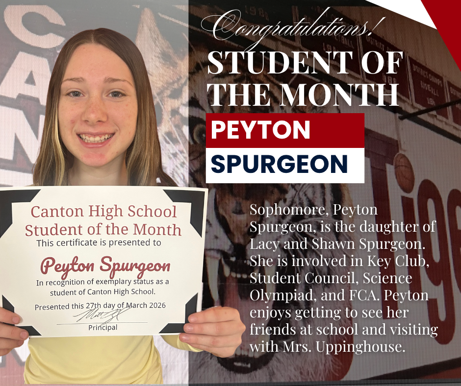 March Student of the Month Peyton Spurgeon