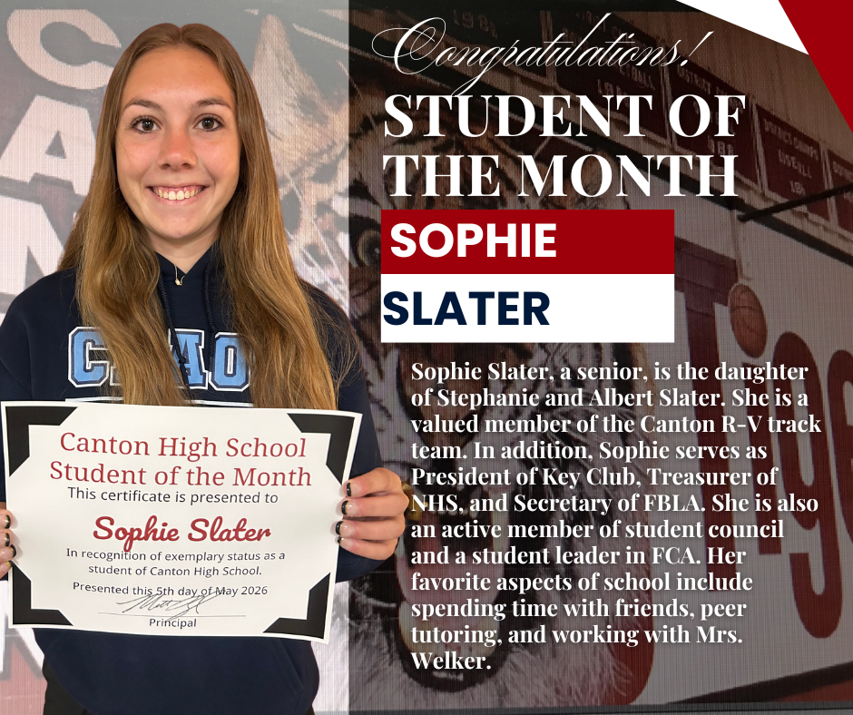 Canton High School Recognizes Students of the Month
