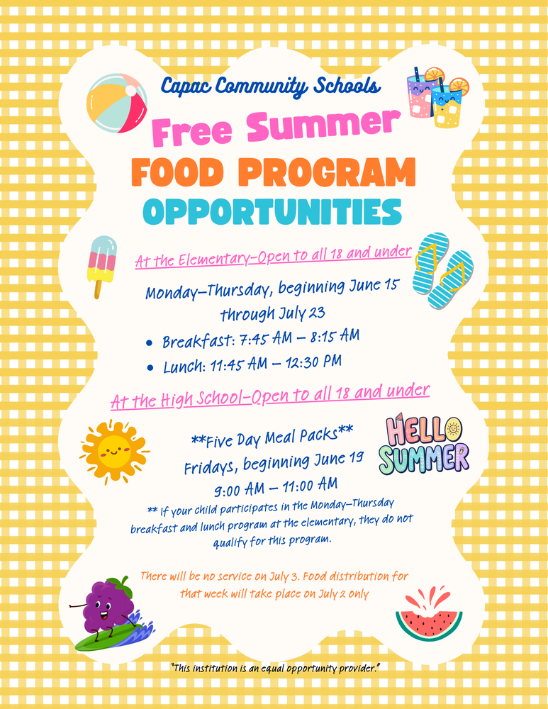 Summer Food Service Program Flyer