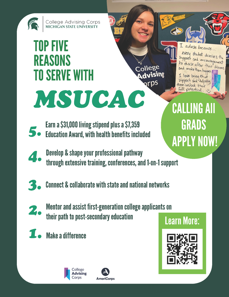MSU Graphic regarding Advising Opportunities