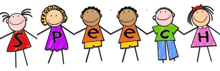 Kids holding hands and their shirts spell SPEECH