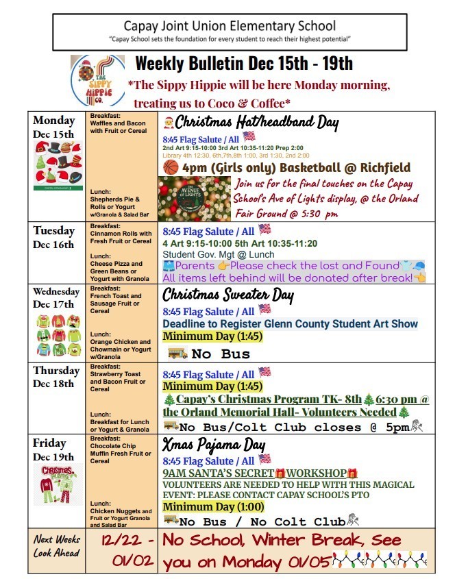 Weekly Bulletin Dec 15th - 19th